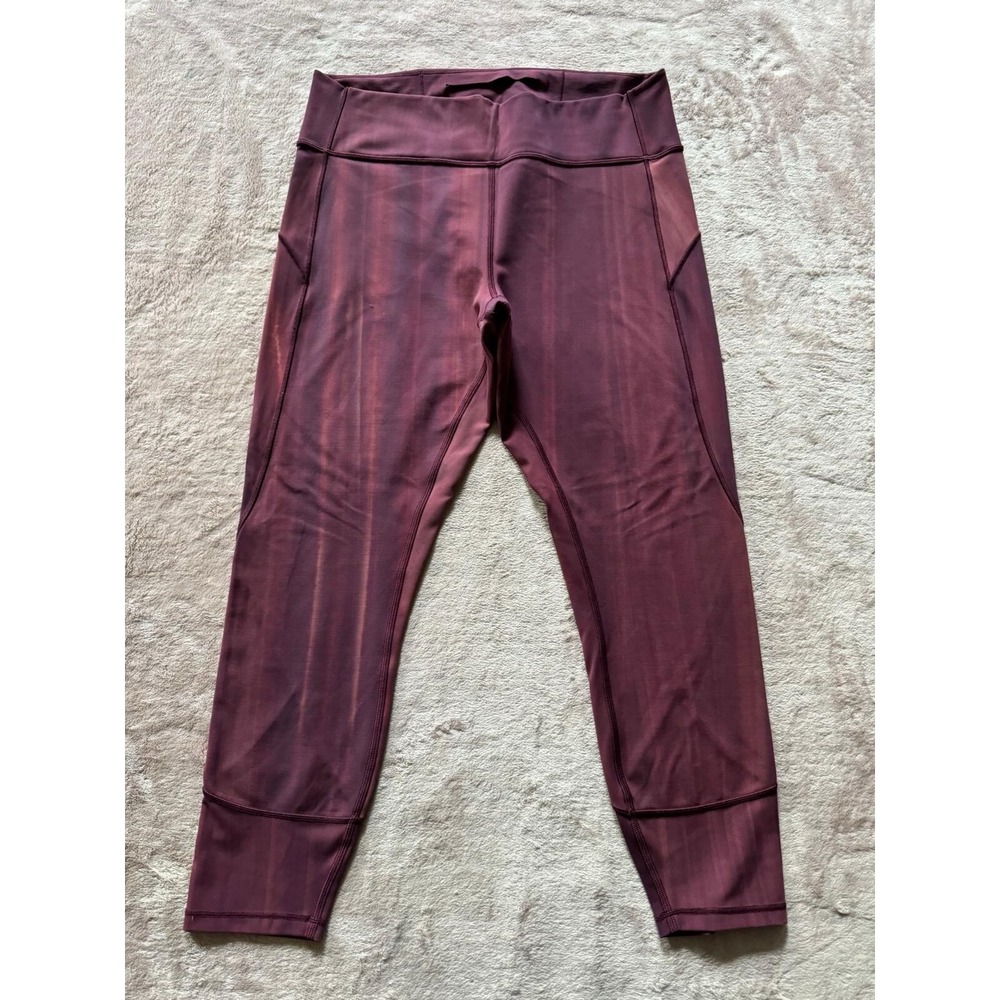 Lululemon In Movement HR Tight 25" Spray Dye White Garnet‎ LSWG 00292 Sz 14